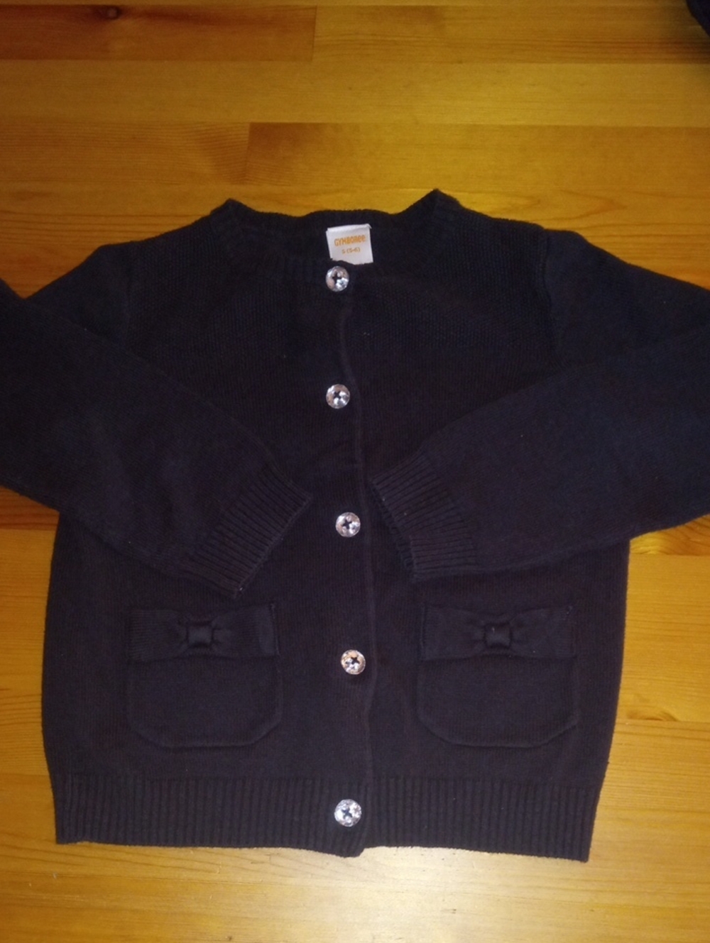 Gymboree Black Girls' Button Cardigan with Pocket Bows
